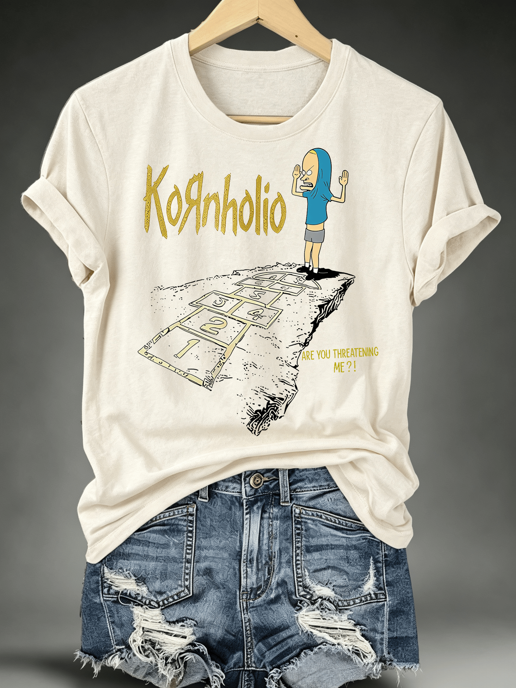 Women's  Vintage Kornholio Graphic Funny T-Shirt