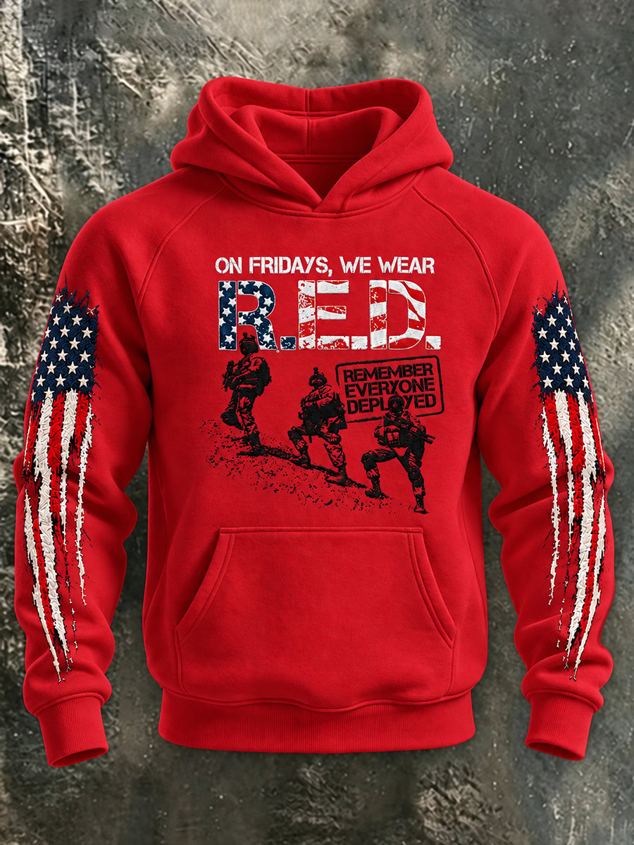 Men's Red Friday Print Fleece Sweatshirt