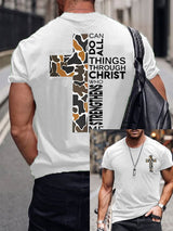 🔥Buy 3 Get 15% Off🔥Men's I Can Do All Things Through Christ Who Strengthens Me Print T-Shirt