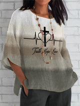 Women's Retro Faith Printed Top