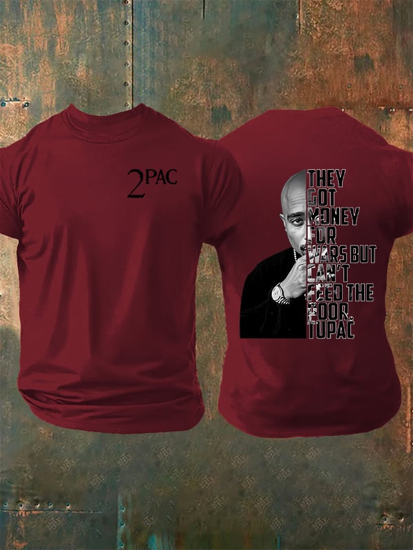 Men's  2Pac Rapper  Print  T-Shirt