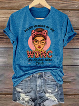 Women's  Retro Funny Proud Member Of Club Menopause Perimenopause Print T-Shirt