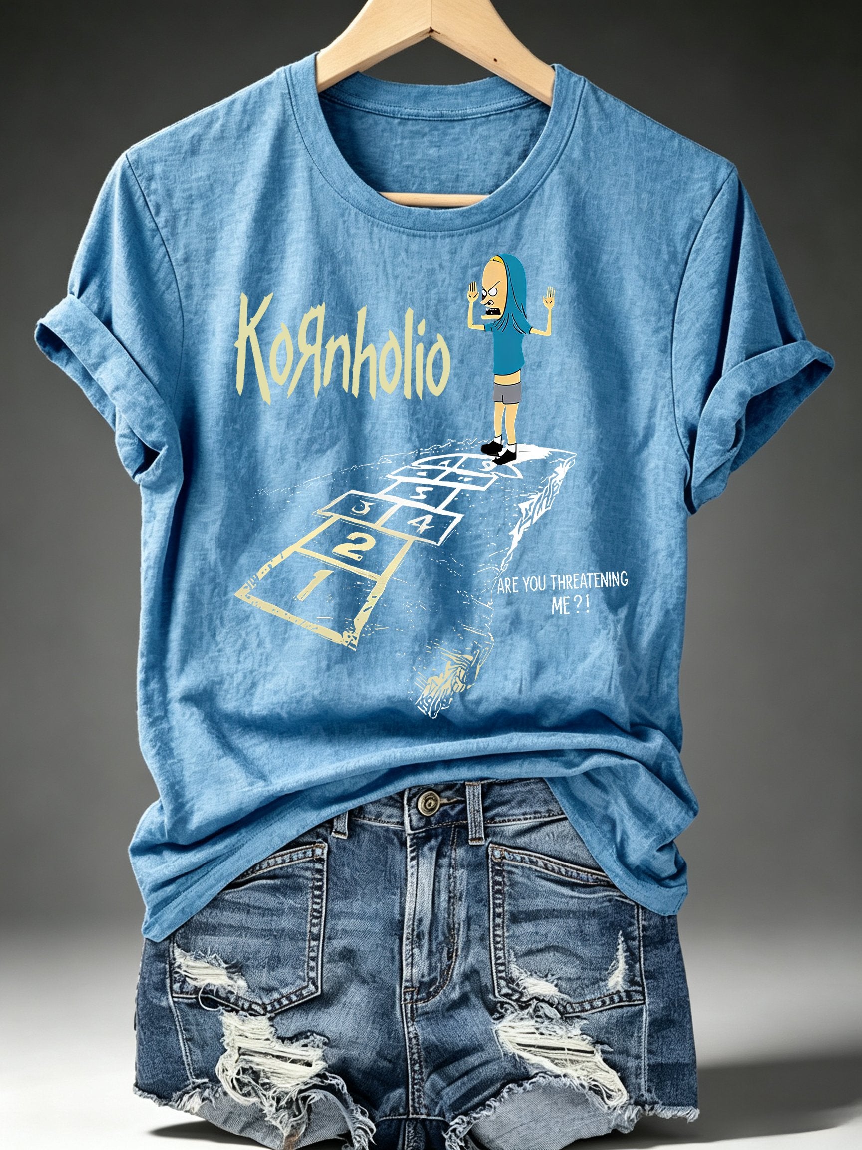 Women's  Vintage Kornholio Graphic Funny T-Shirt