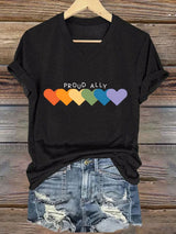 Women's Casual Pride Month Printed V-Neck Short Sleeve T-Shirt