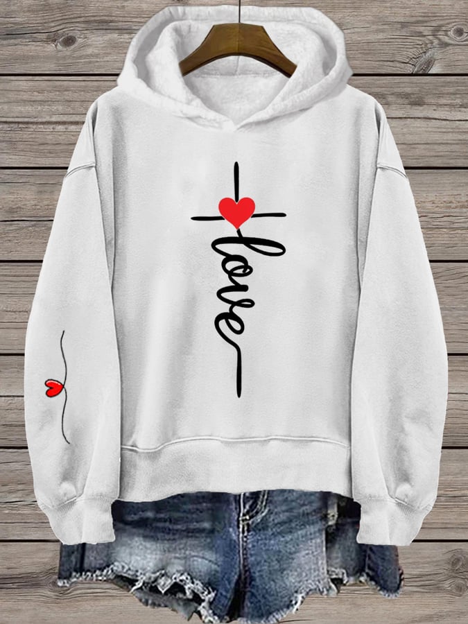 Women's Love Cross Printed Sweatshirt