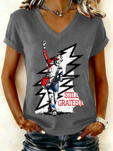 🔥Buy 3 Get 15% Off Women's Still Grateful Print V Neck T-shirt