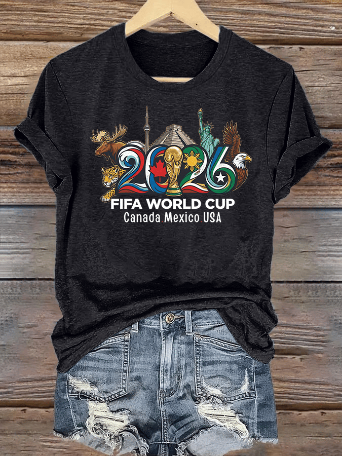 Women's  2026 Canada Mexico Usa Football T-shirt