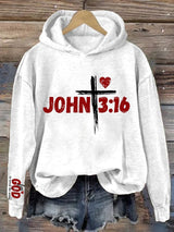 Women's For God So Loved The World John 3:16 Printed Sweatshirt