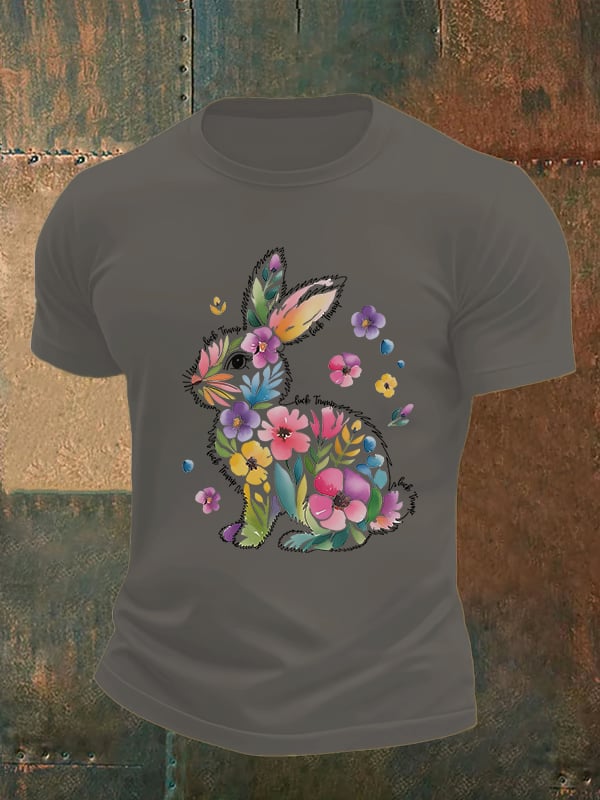 Men's  Spring Easter Bunny Subtle Hidden Message FDT T-shirt