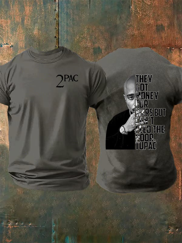 Men's  2Pac Rapper  Print  T-Shirt