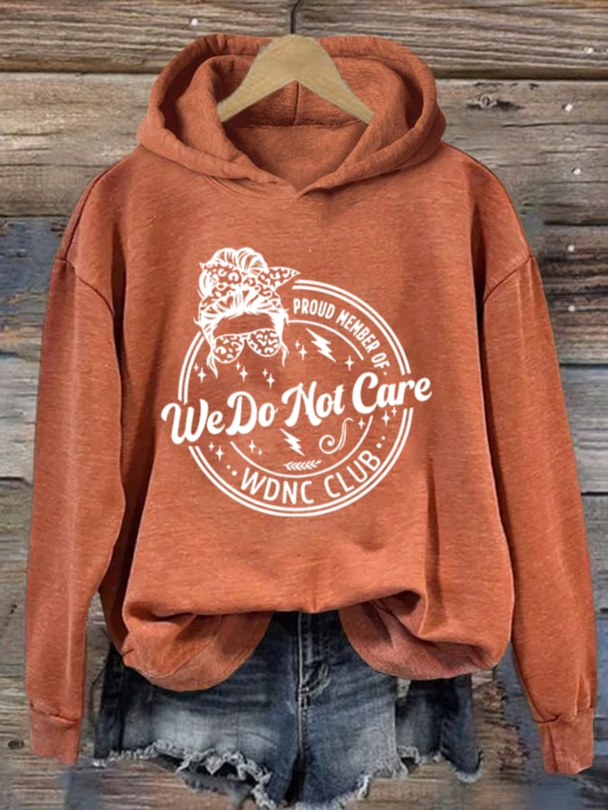 Women's  Retro Funny Proud Member Of Club We Do Not Care Menopause Perimenopause Print  Hoodie