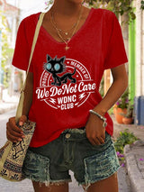 Women's  Retro Funny Proud Member Of WDNC Club We Do Not Care Menopause Perimenopause Print T-Shirt