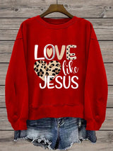 Women's Valentine's Day Faith Print Crew Neck Sweatshirt