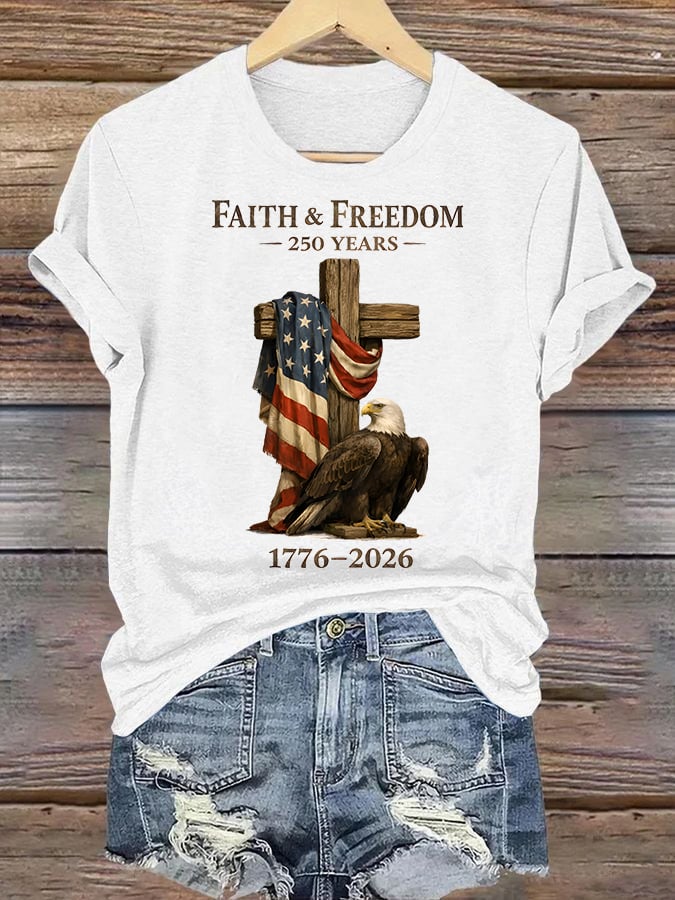 Women's  Faith and Freedom 250 Years Print T-Shirt