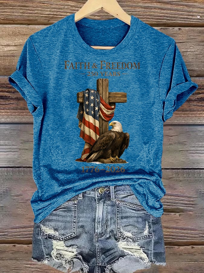Women's  Faith and Freedom 250 Years Print T-Shirt