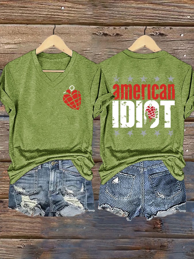 Women's Rock Band Print Casual T-Shirt
