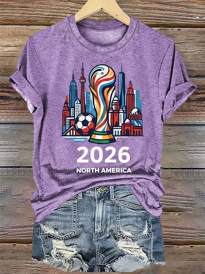 Women's  North America WC 2026 Soccer printed T-shirt