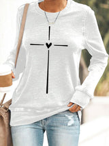 Women's Christian Cross Printed Sweatshirt