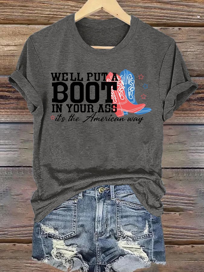 Women's  Courtesy of the Red, White and Blue Cowboy T-Shirt