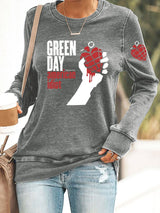 Women's Casual Rock Band Print Sweatshirt