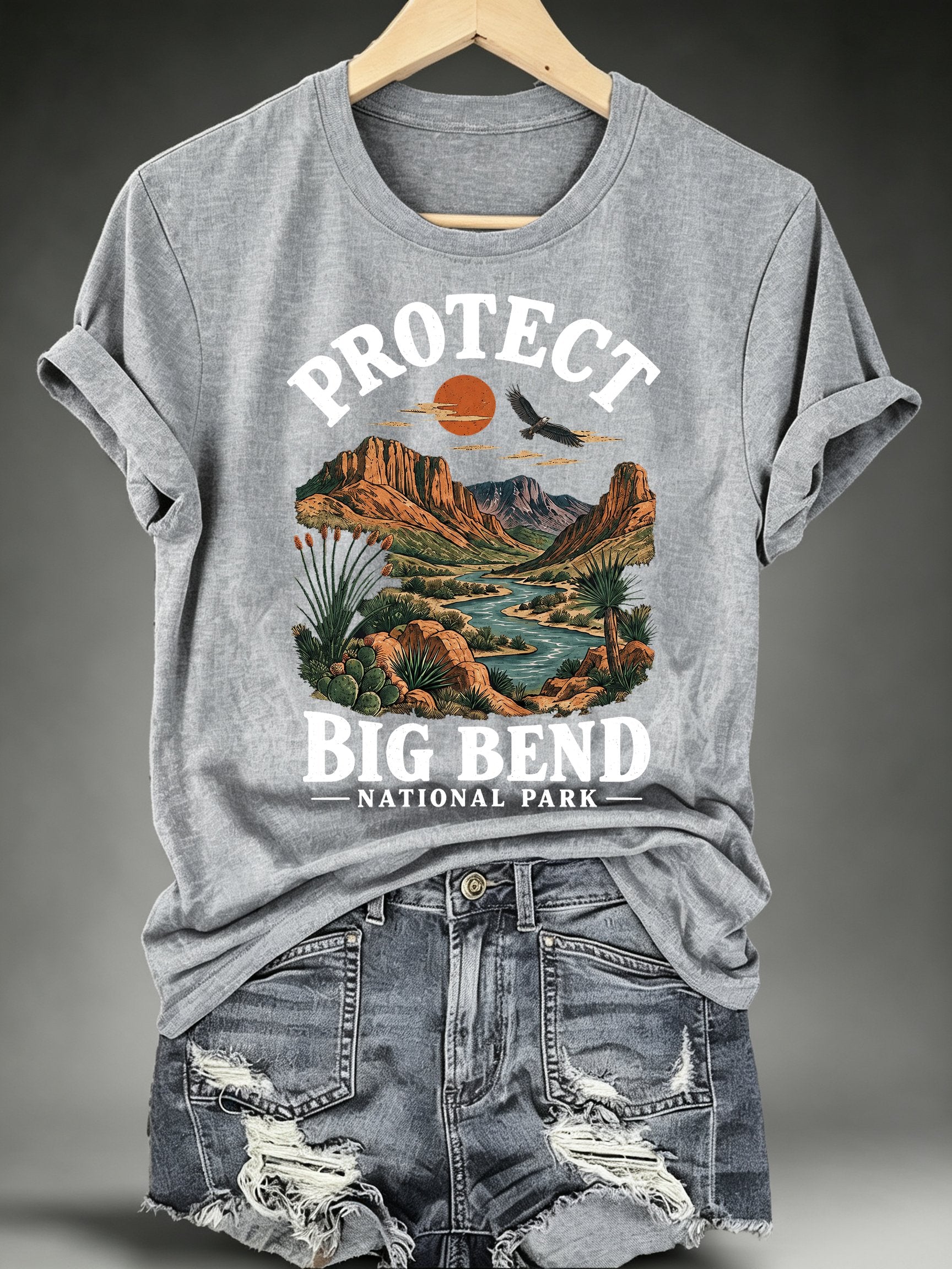 Women's Protect Big Bend National Park, Scenic Desert Landscape T-Shirt
