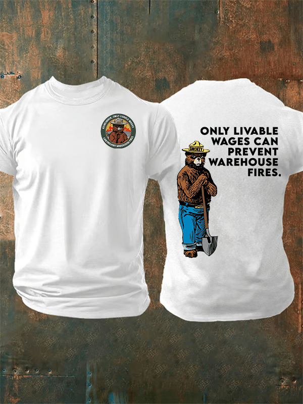 Men's  Retro Resist Save The Forest Service Print T-Shirt