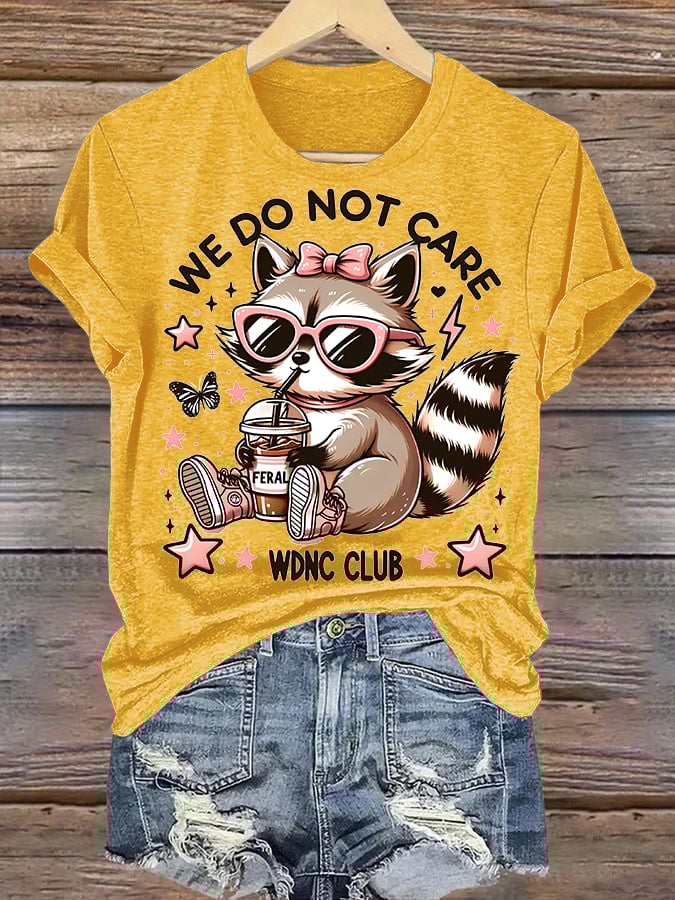 Women's  Cute little raccoon for Women's WDNC Menopause & Perimenopause Printed T-shirt