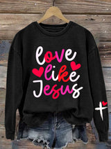 Women's Valentine's Day Printed Round Neck Sweatshirt