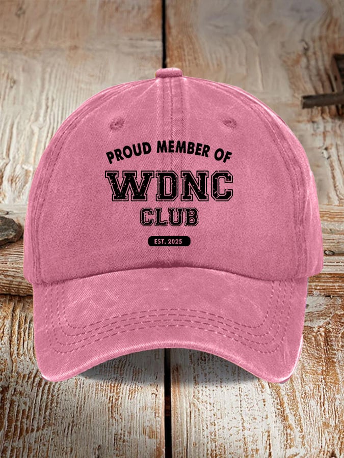 Retro Proud Member Of WDNC Club Est. 2025 Menopause Perimenopause Print Baseball Cap