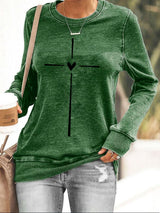 Women's Christian Cross Printed Sweatshirt