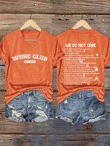 V-Neck Retro Funny WDNC Club Menopause Perimenopause Print T-Shirt