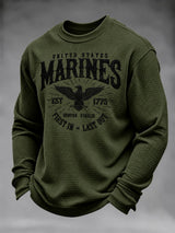 Men's U.S. Veterans Printed Waffle-Knit Top