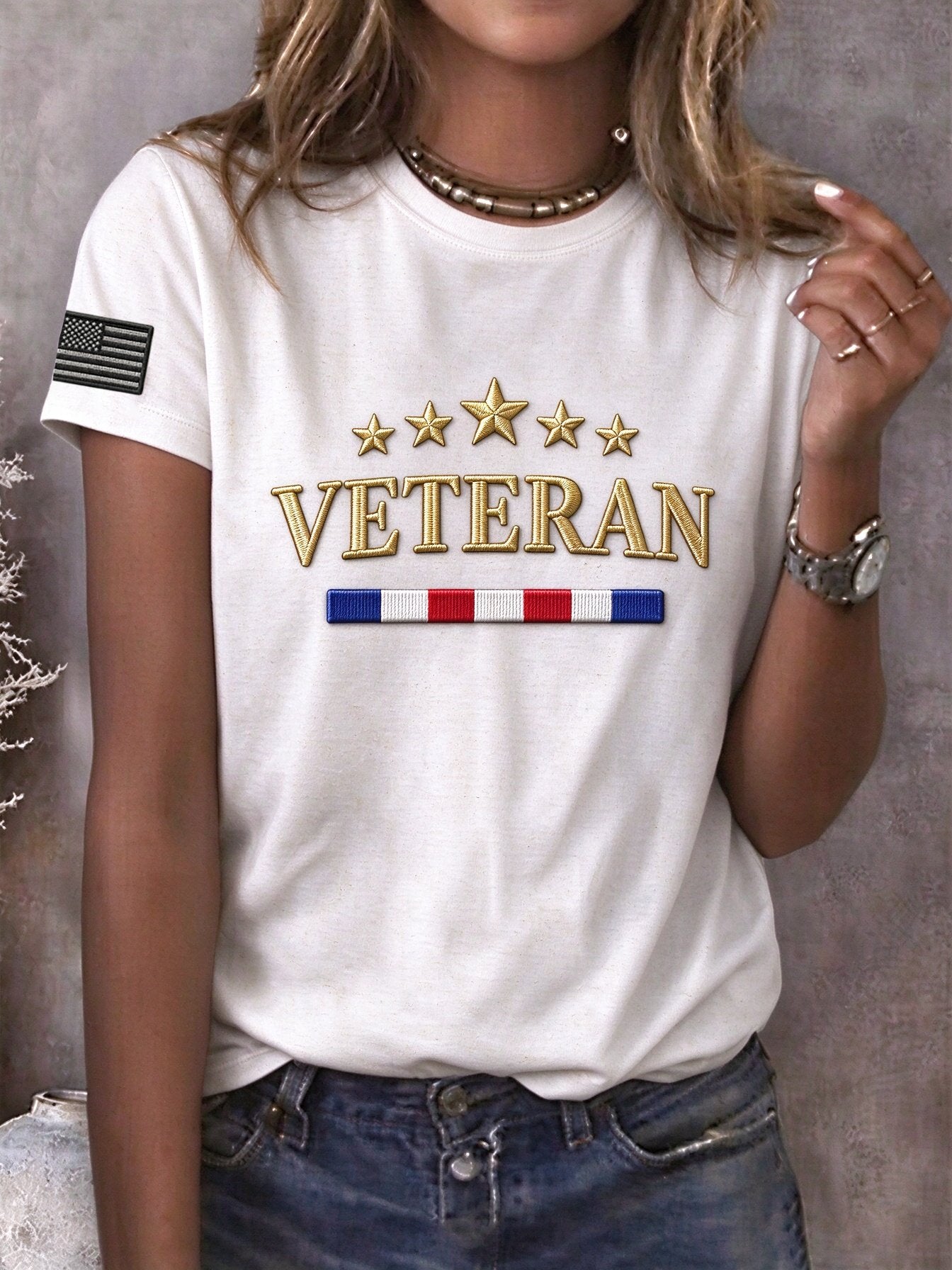 Women's Veteran DD-214 Print Casual Tee