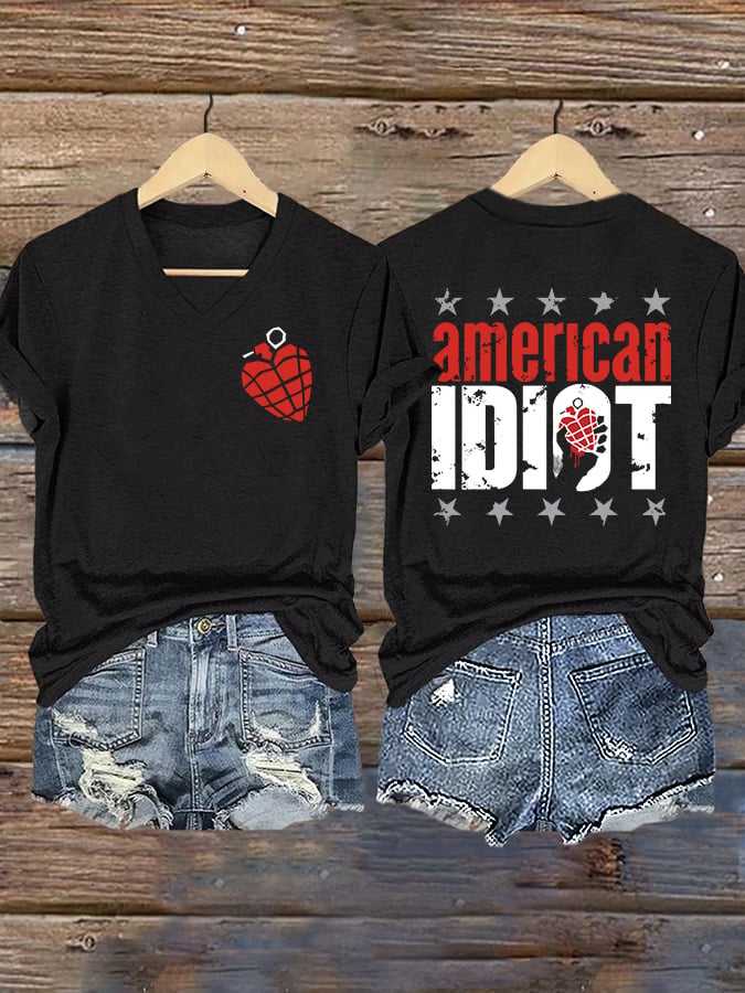 Women's Rock Band Print Casual T-Shirt