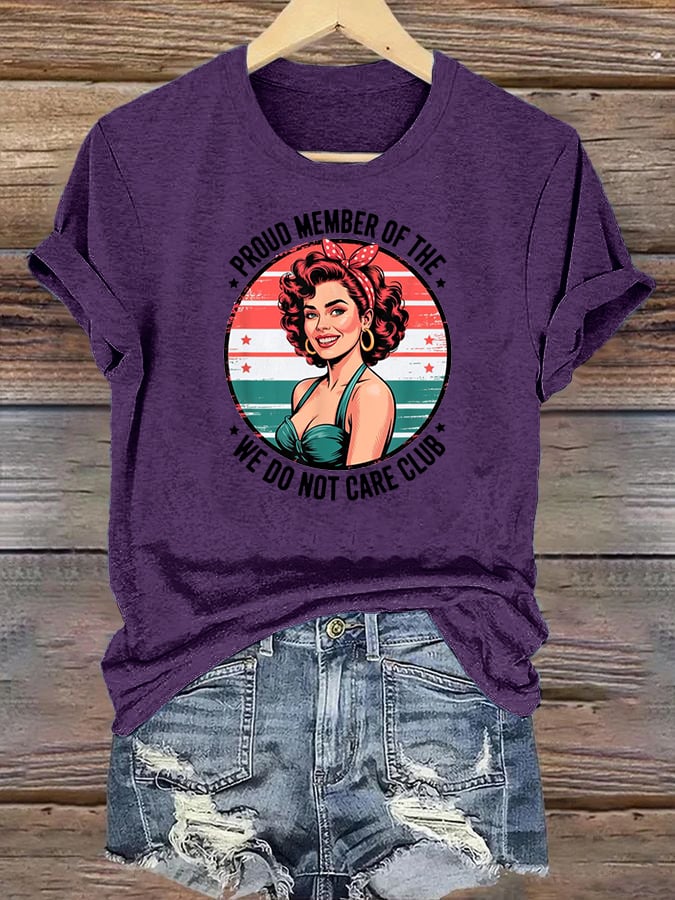 Women's  Retro Funny Proud Member Of Club Menopause Perimenopause Print T-Shirt