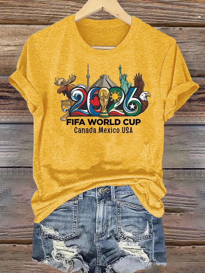Women's  2026 Canada Mexico Usa Football T-shirt