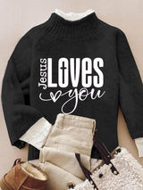 Women's Casual Valentine's Day Faith Knitted Turtleneck Bottoming Shirt
