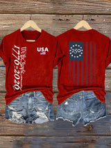 Women's  USA 250TH Print Crew Neck T-Shirt