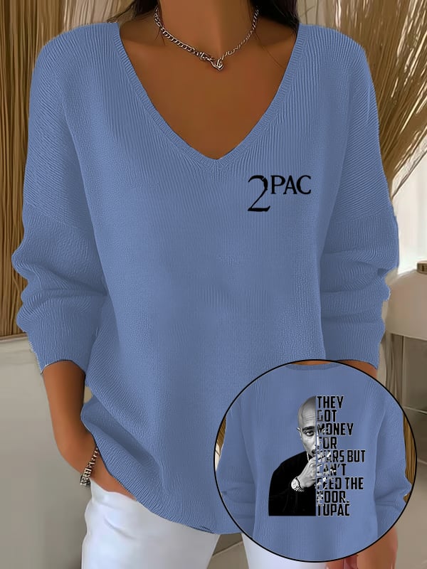 Women's  2Pac Rapper Print  Tops