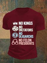Men's  No Kings No Dictators Protest print  T-Shirt