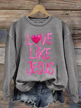 Women's Valentine's Day Heart Print Casual Sweatshirt