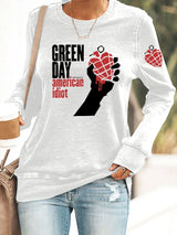 Women's Casual Rock Band Print Sweatshirt