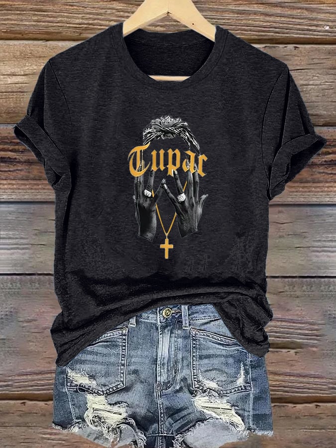 Women's Retro Rap Star Comfortable Pure Cotton T-Shirt