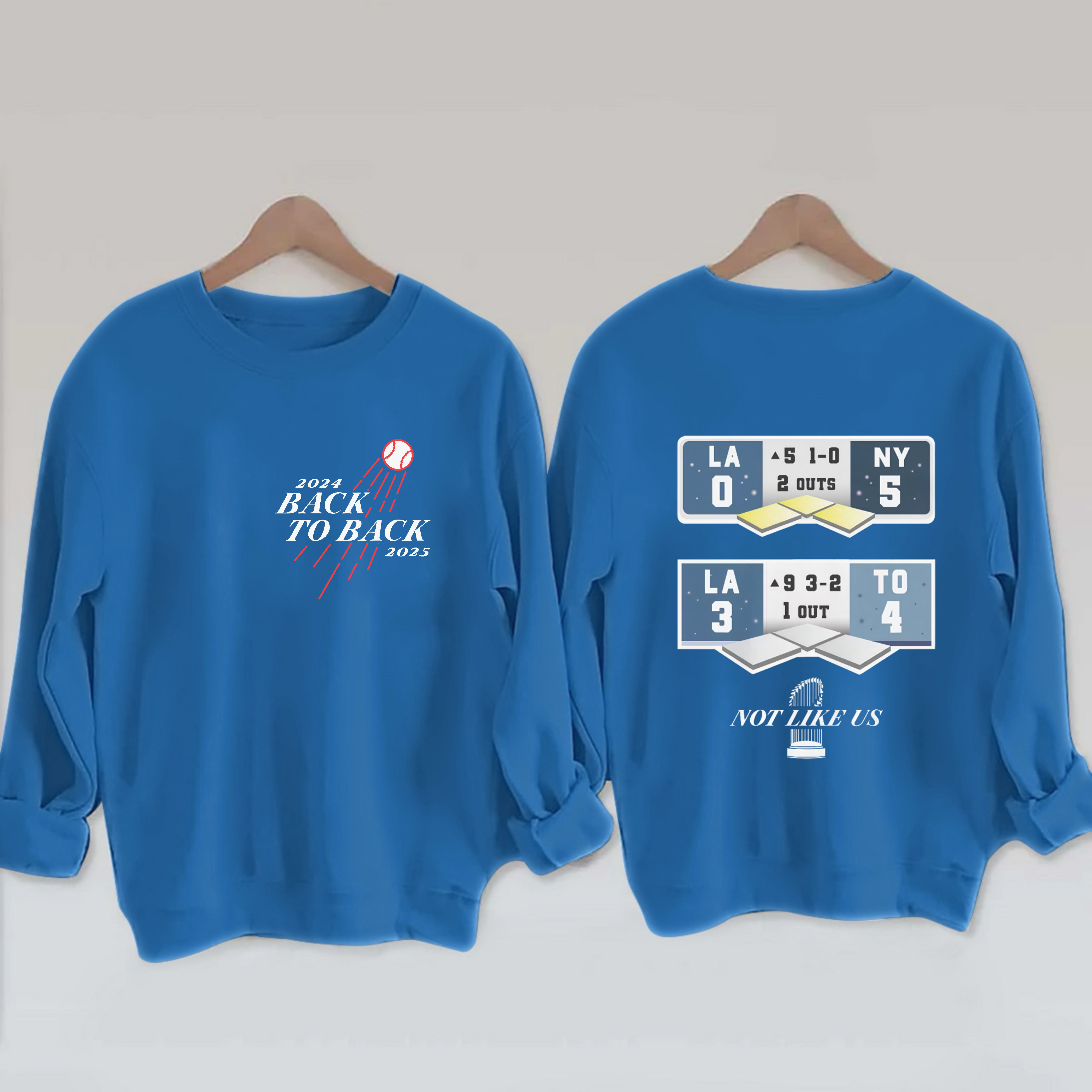 2025 Dodgers Back to Back Scoreboard Sweatshirt