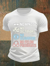Men's  No Kings No Dictators Protest print  T-Shirt