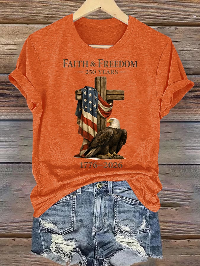 Women's  Faith and Freedom 250 Years Print T-Shirt