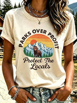 Women's National Park Print Casual T-Shirt