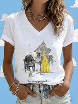 V-Neck Retro You've Always Got A Friend In Me Print T-Shirt