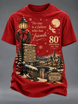 Men's Christmas Print Round Neck T-shirt