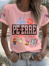 Puerto Rico Colorful Casual Printed Crew Neck T-shirts